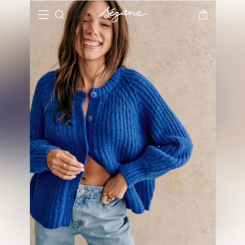 new without tags - Sezane Emile Cardigan - Size XS - Cobalt Blue